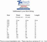 THA Ladies Playing Skirt Sizing Chart 